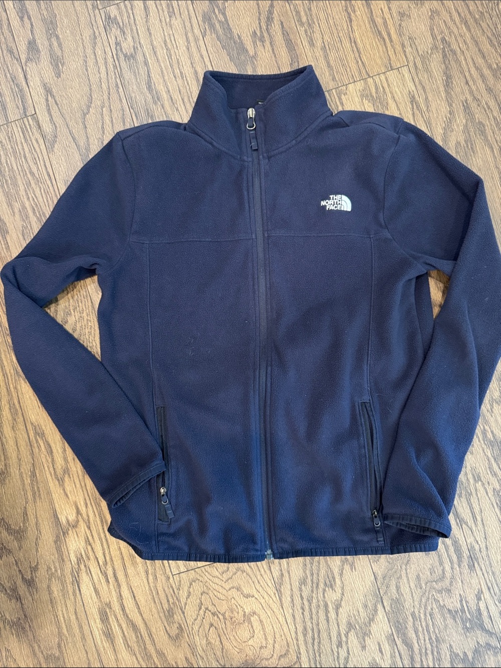The North Face Dark navy Blue Full-Zip Fleece Jacket. Size small.